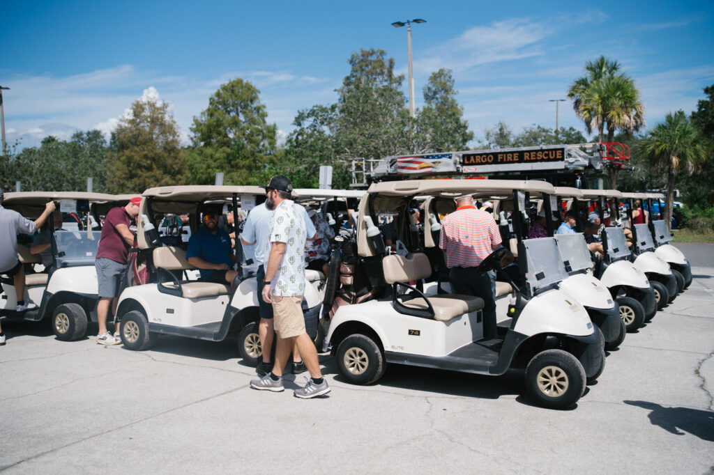 Golfers at the firefighter charity tournament