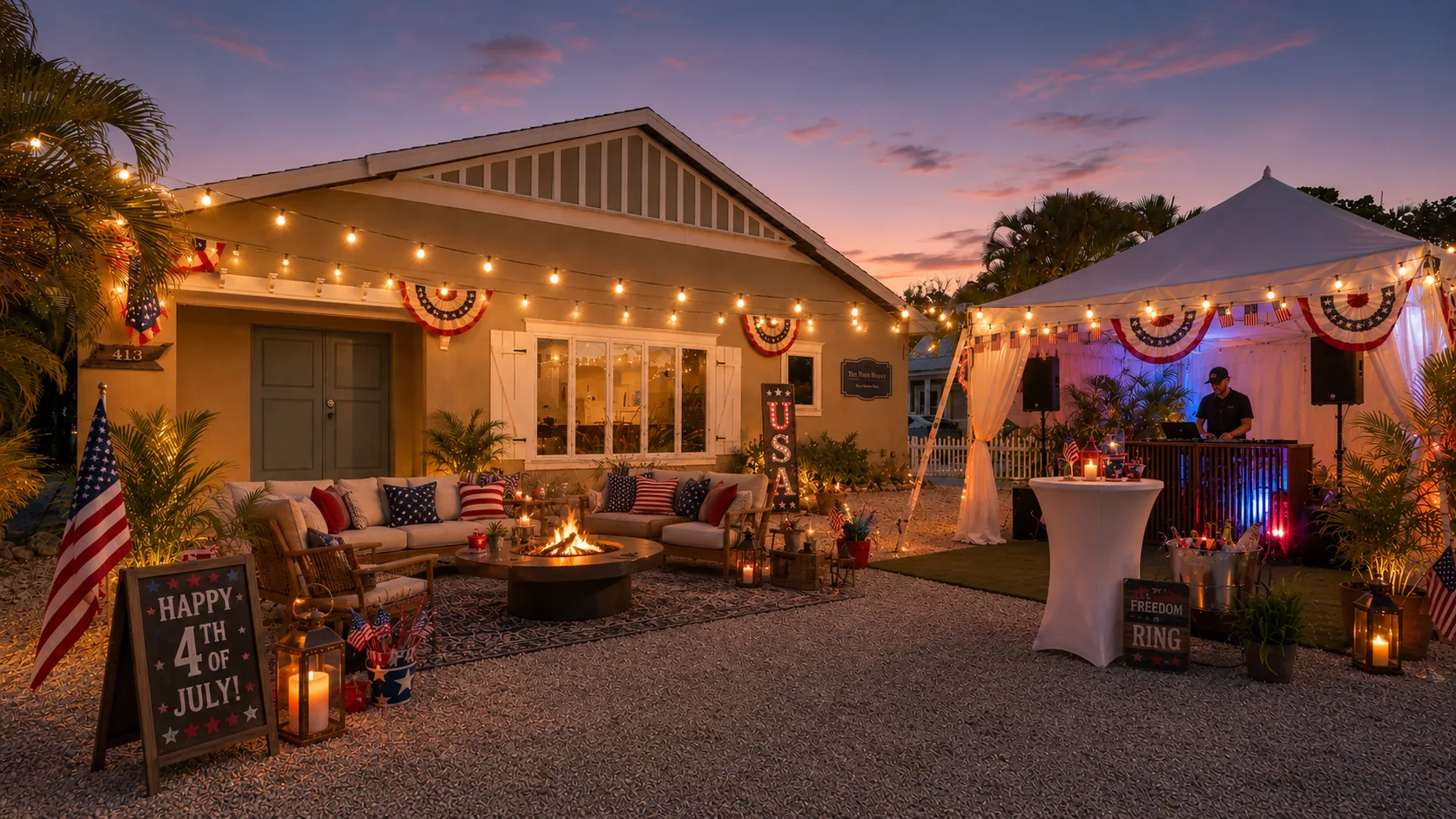 Friday night pre-party tent on Anna Maria Island